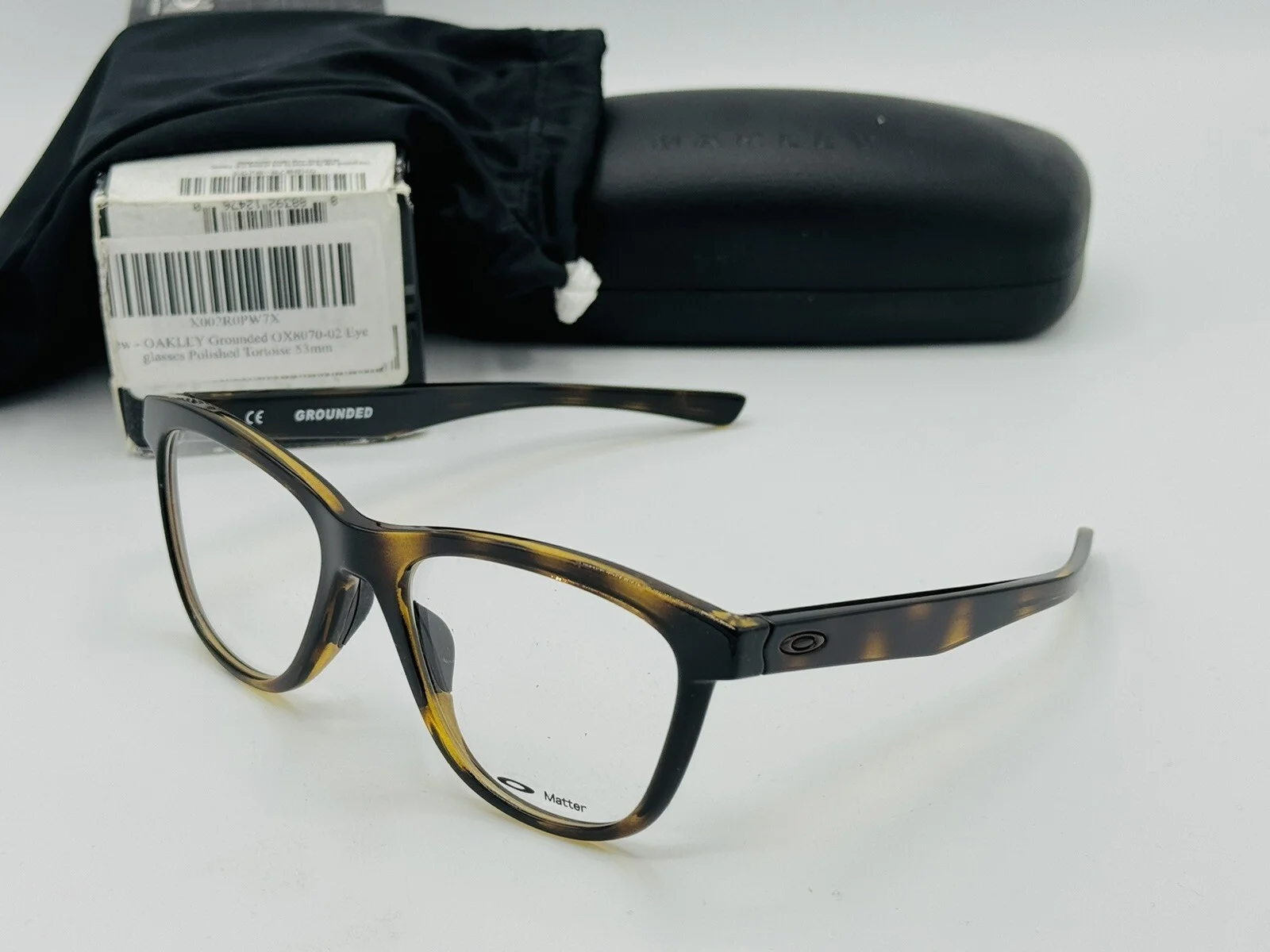 NEW OAKLEY GROUNDED EYEGLASSES 53-17-136 POLISHED TORTOISE FRAME OX8070-02