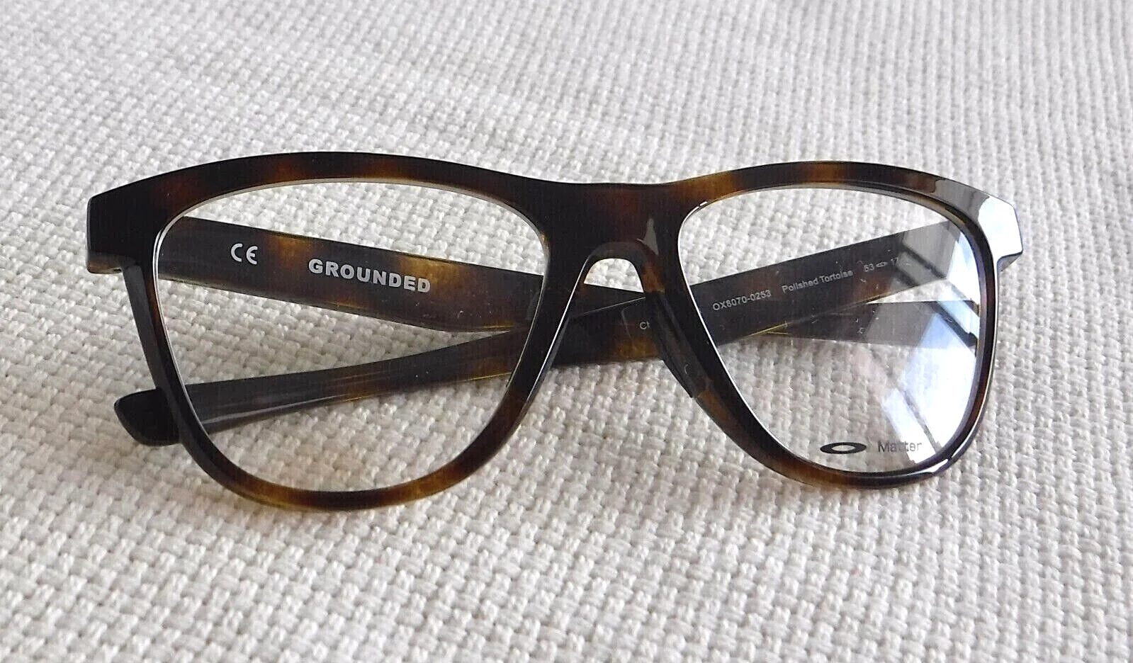 *Oakley Grounded Eyeglasses Tortoise Frames with Clear Lens OX 8070-0253 / 53-17